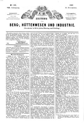 Der Berggeist Dienstag 15. Dezember 1863