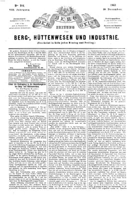 Der Berggeist Dienstag 29. Dezember 1863