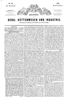 Der Berggeist Dienstag 29. November 1864