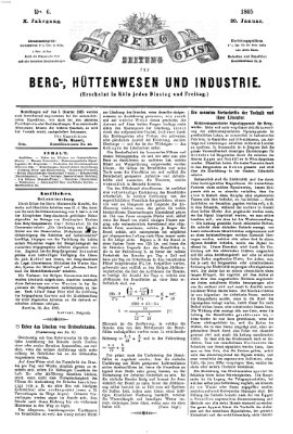 Der Berggeist Freitag 20. Januar 1865