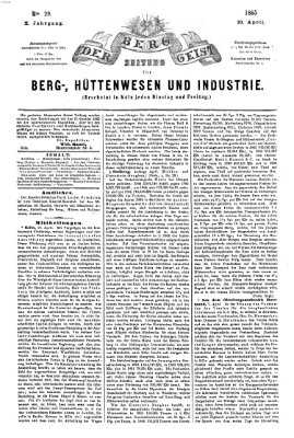 Der Berggeist Montag 10. April 1865