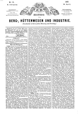 Der Berggeist Dienstag 18. April 1865