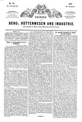 Der Berggeist Freitag 25. August 1865