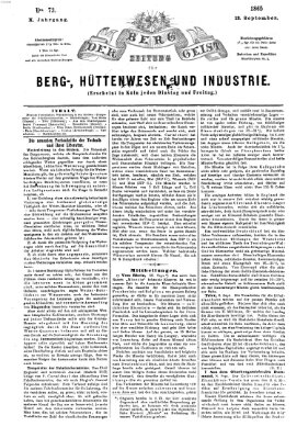 Der Berggeist Dienstag 12. September 1865