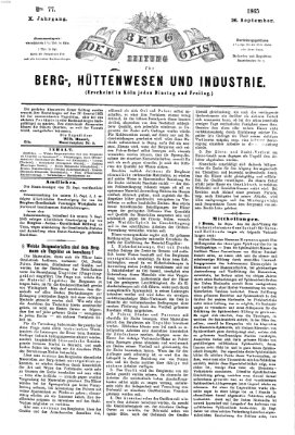 Der Berggeist Dienstag 26. September 1865