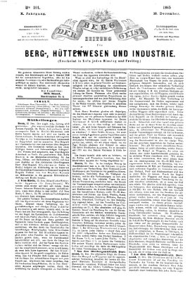 Der Berggeist Dienstag 19. Dezember 1865