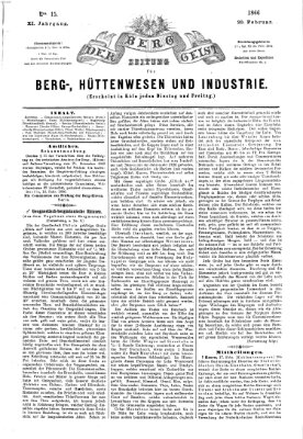 Der Berggeist Dienstag 20. Februar 1866