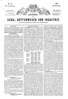 Der Berggeist Dienstag 27. Februar 1866