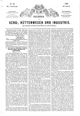 Der Berggeist Dienstag 24. April 1866