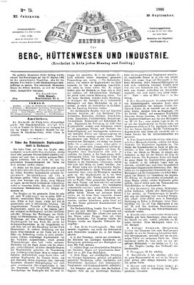 Der Berggeist Dienstag 18. September 1866