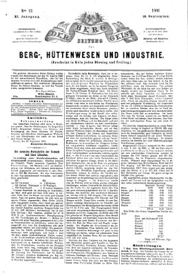 Der Berggeist Dienstag 25. September 1866