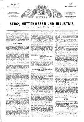 Der Berggeist Freitag 23. November 1866