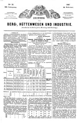 Der Berggeist Freitag 22. Februar 1867