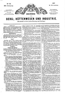 Der Berggeist Freitag 15. November 1867