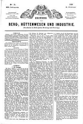 Der Berggeist Freitag 21. Februar 1868