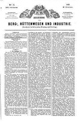 Der Berggeist Freitag 28. Februar 1868