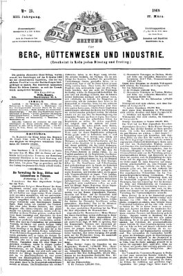 Der Berggeist Freitag 27. März 1868