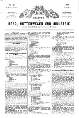 Der Berggeist Freitag 12. Juni 1868