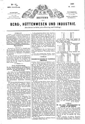 Der Berggeist Freitag 31. Juli 1868