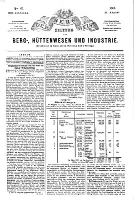 Der Berggeist Freitag 21. August 1868