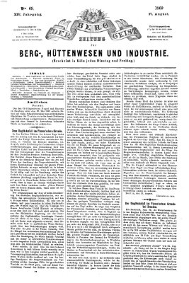 Der Berggeist Freitag 27. August 1869