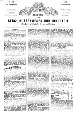 Der Berggeist Dienstag 22. Februar 1870