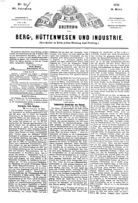 Der Berggeist Freitag 25. März 1870