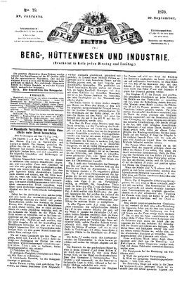 Der Berggeist Freitag 30. September 1870