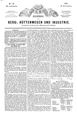 Der Berggeist Freitag 18. November 1870