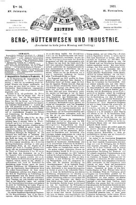 Der Berggeist Freitag 25. November 1870