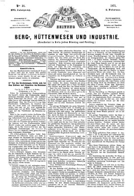 Der Berggeist Freitag 3. Februar 1871