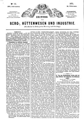 Der Berggeist Freitag 10. Februar 1871