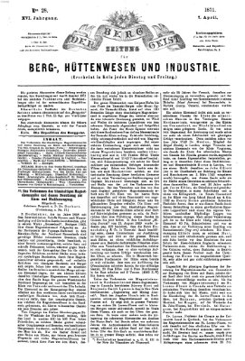 Der Berggeist Freitag 7. April 1871