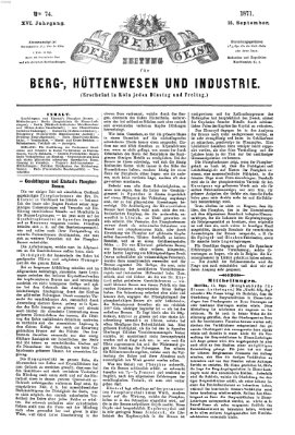 Der Berggeist Freitag 15. September 1871