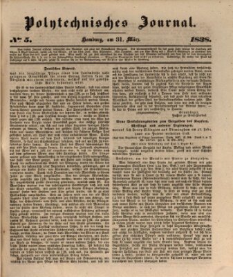 Polytechnisches Journal Samstag 31. März 1838