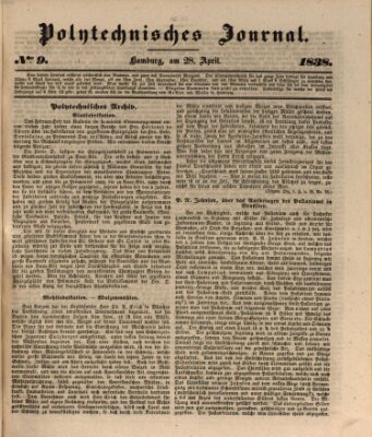 Polytechnisches Journal Samstag 28. April 1838