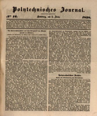 Polytechnisches Journal Samstag 2. Juni 1838