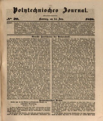 Polytechnisches Journal Samstag 14. Juli 1838