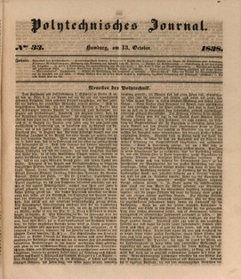 Polytechnisches Journal Samstag 13. Oktober 1838