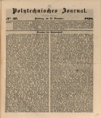 Polytechnisches Journal Samstag 10. November 1838