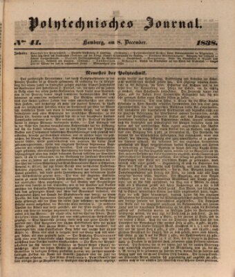 Polytechnisches Journal Samstag 8. Dezember 1838