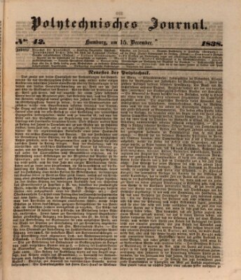 Polytechnisches Journal Samstag 15. Dezember 1838