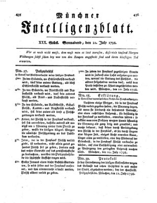 Münchner Intelligenzblatt Samstag 21. Juli 1798