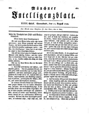 Münchner Intelligenzblatt Samstag 11. August 1798