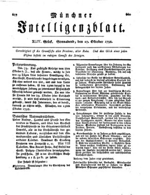 Münchner Intelligenzblatt Samstag 27. Oktober 1798