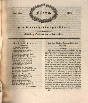 Flora (Baierische National-Zeitung) Freitag 14. September 1827