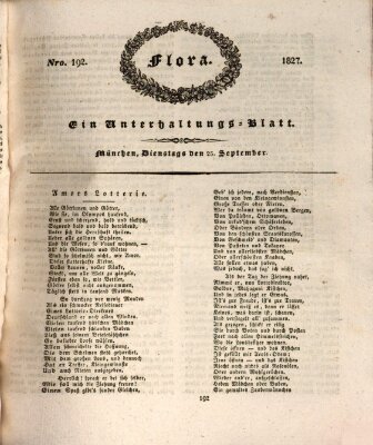 Flora (Baierische National-Zeitung) Dienstag 25. September 1827