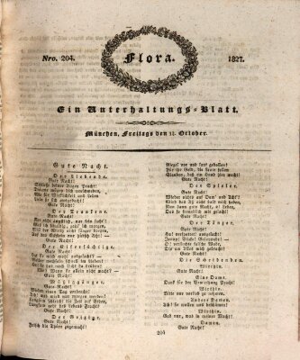 Flora (Baierische National-Zeitung) Freitag 12. Oktober 1827