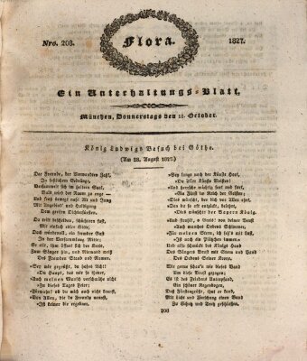 Flora (Baierische National-Zeitung) Donnerstag 18. Oktober 1827