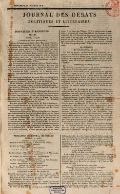 Journal des débats politiques et littéraires Mittwoch 1. Juli 1818